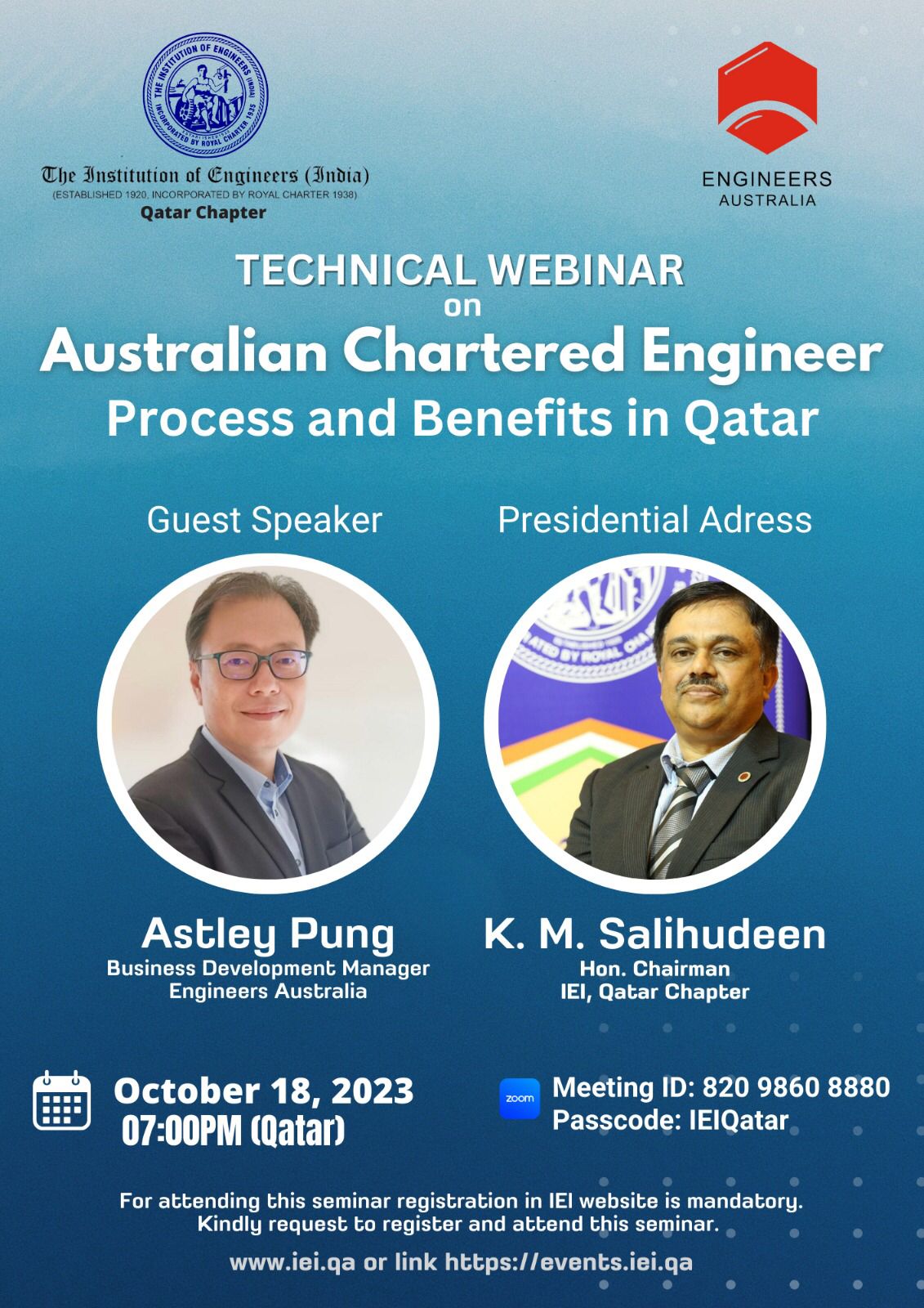 Technical Webinar on Australian chartered Engineer Process and Benefits in Qatar